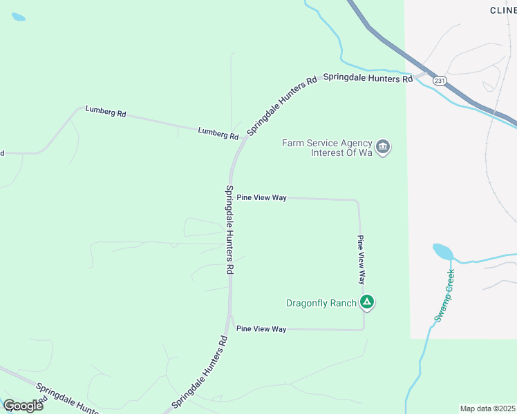 map of restaurants, bars, coffee shops, grocery stores, and more near 4048 Pine View Way in Springdale