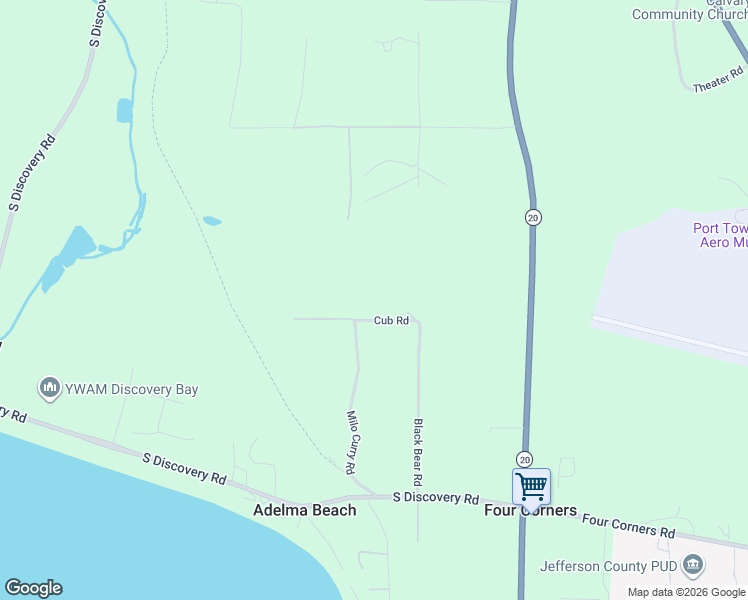 map of restaurants, bars, coffee shops, grocery stores, and more near 70 Cub Road in Port Townsend