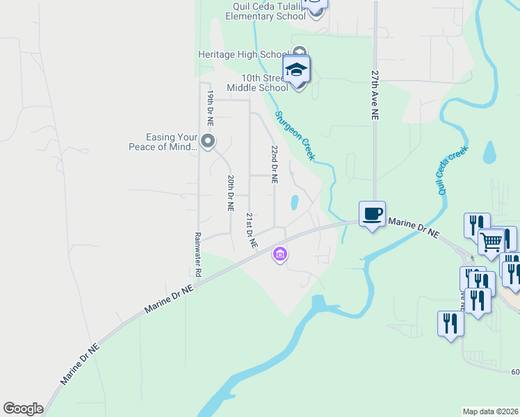 map of restaurants, bars, coffee shops, grocery stores, and more near 2201 Sturgeon Drive in Tulalip Bay