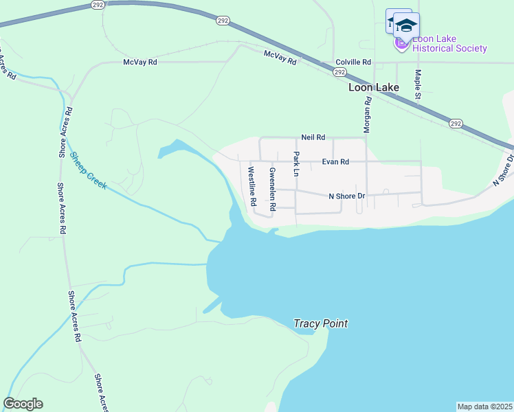 map of restaurants, bars, coffee shops, grocery stores, and more near 40539 Westline Road in Loon Lake