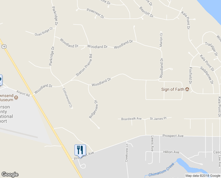 map of restaurants, bars, coffee shops, grocery stores, and more near 572 Woodland Drive in Port Townsend