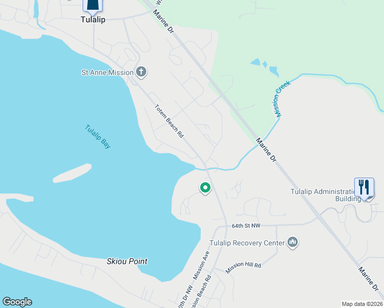 map of restaurants, bars, coffee shops, grocery stores, and more near 6722-6724 Totem Beach Road in Tulalip Bay