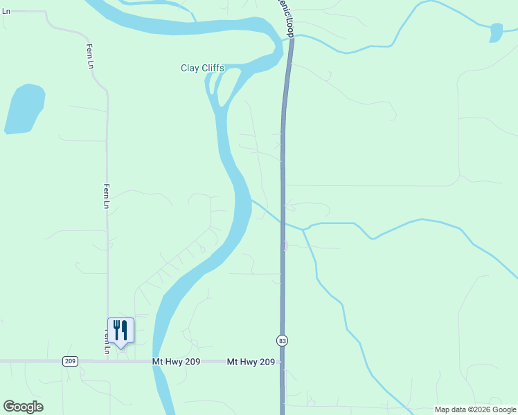 map of restaurants, bars, coffee shops, grocery stores, and more near 3176 Swan Highway in Bigfork