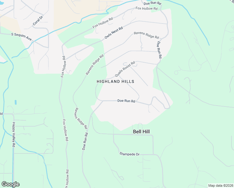 map of restaurants, bars, coffee shops, grocery stores, and more near 1332 Doe Run Road in Sequim