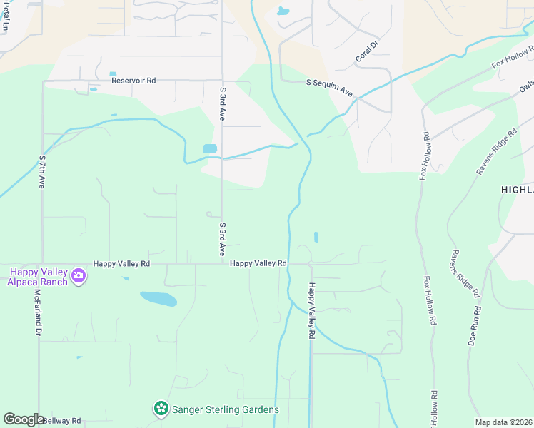 map of restaurants, bars, coffee shops, grocery stores, and more near 2312 South 3rd Avenue in Sequim