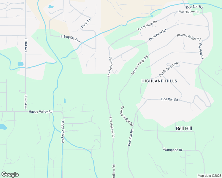 map of restaurants, bars, coffee shops, grocery stores, and more near 973 Fox Hollow Road in Sequim