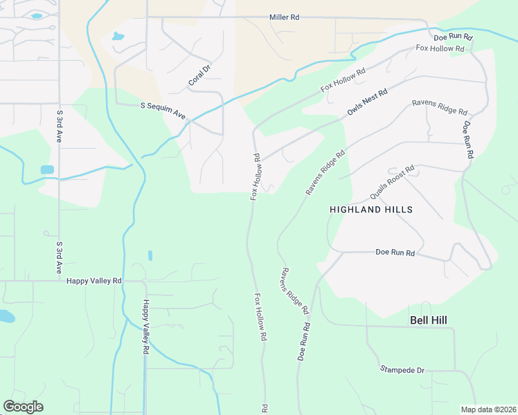 map of restaurants, bars, coffee shops, grocery stores, and more near 892 Fox Hollow Road in Sequim