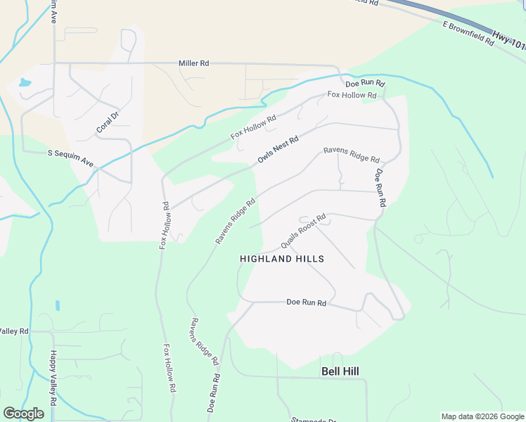 map of restaurants, bars, coffee shops, grocery stores, and more near 423 Ravens Ridge Road in Sequim