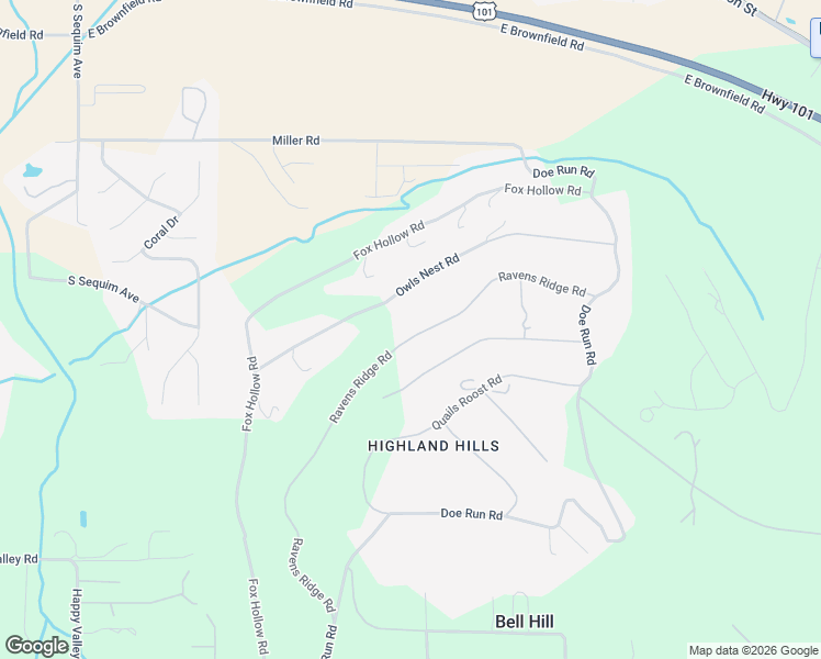 map of restaurants, bars, coffee shops, grocery stores, and more near 423 Owls Nest Road in Sequim