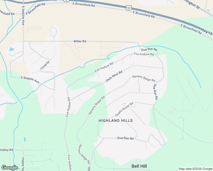 map of restaurants, bars, coffee shops, grocery stores, and more near 423 Owls Nest Road in Sequim