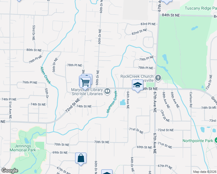 map of restaurants, bars, coffee shops, grocery stores, and more near in Marysville