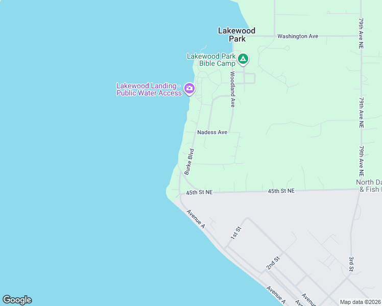 map of restaurants, bars, coffee shops, grocery stores, and more near 1927 Burke Boulevard in Devils Lake