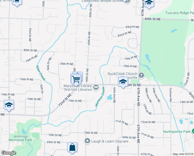 map of restaurants, bars, coffee shops, grocery stores, and more near in Marysville