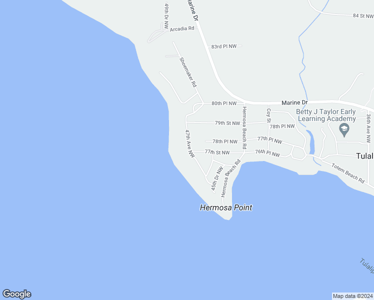 map of restaurants, bars, coffee shops, grocery stores, and more near 7700 47th Avenue Northwest in Tulalip