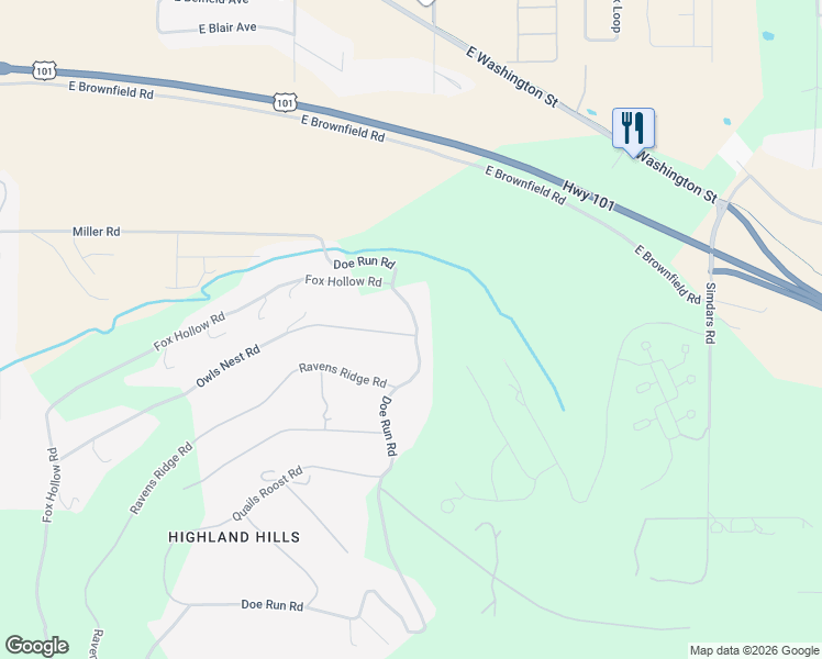 map of restaurants, bars, coffee shops, grocery stores, and more near 351-413 Doe Run Road in Sequim