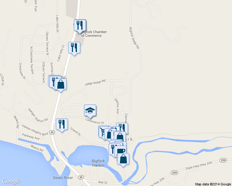 map of restaurants, bars, coffee shops, grocery stores, and more near 105 Saddle Loop in Bigfork