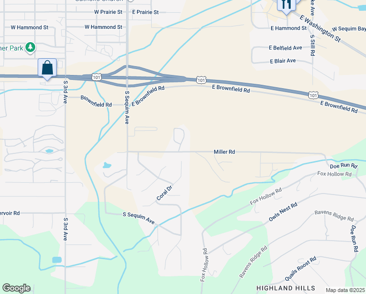 map of restaurants, bars, coffee shops, grocery stores, and more near 40 Craftsman Ct in Sequim