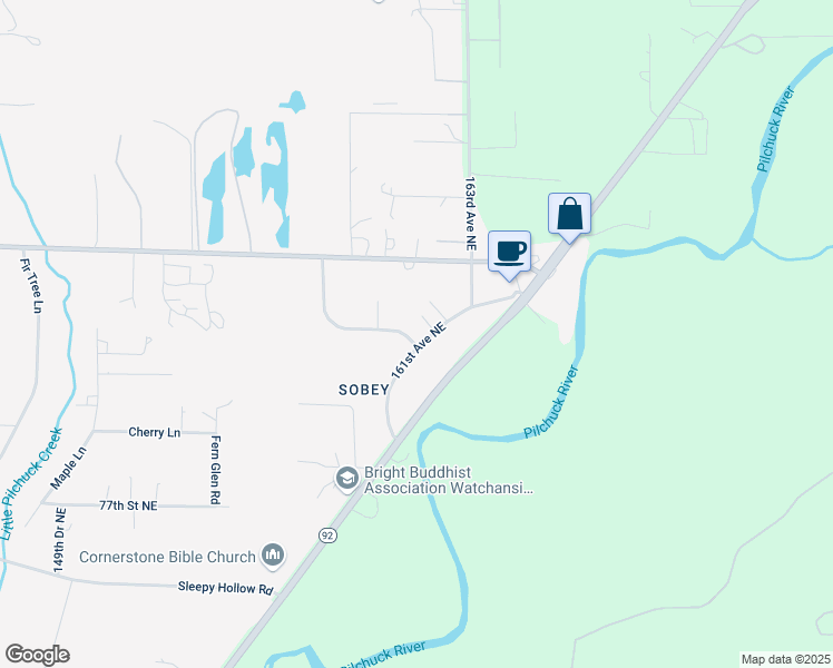 map of restaurants, bars, coffee shops, grocery stores, and more near 8202 161st Avenue Northeast in Lake Stevens