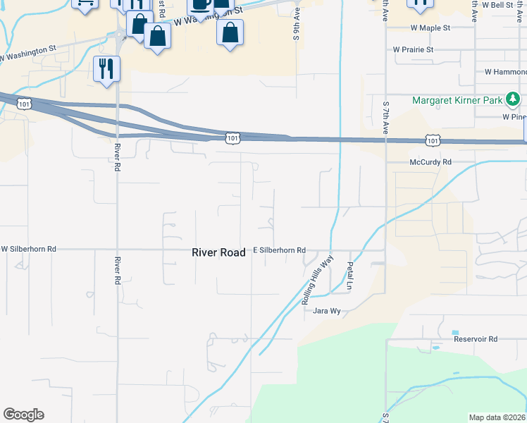 map of restaurants, bars, coffee shops, grocery stores, and more near 113 Quiet Place in Sequim