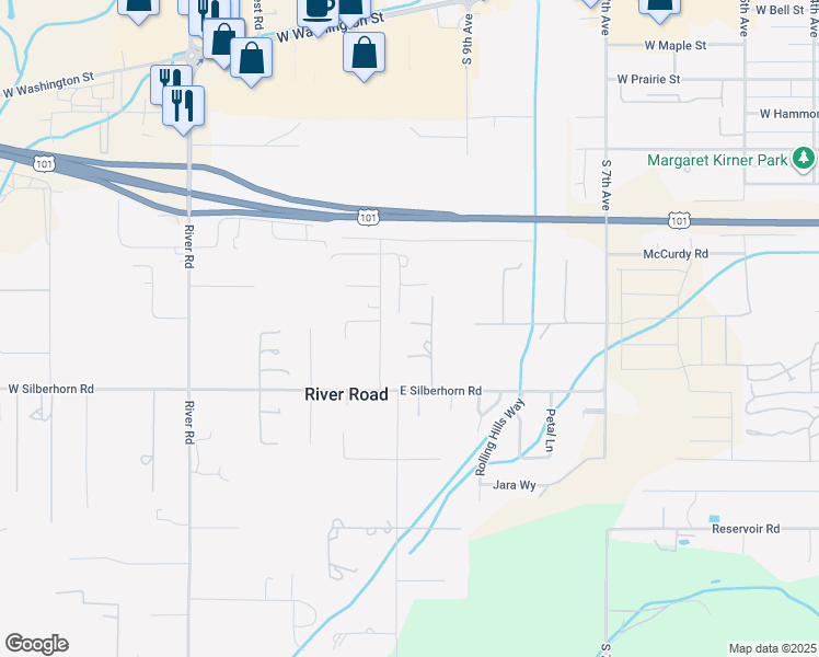 map of restaurants, bars, coffee shops, grocery stores, and more near 113 Quiet Place in Sequim