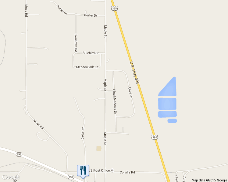 map of restaurants, bars, coffee shops, grocery stores, and more near Lacy Lane in Loon Lake