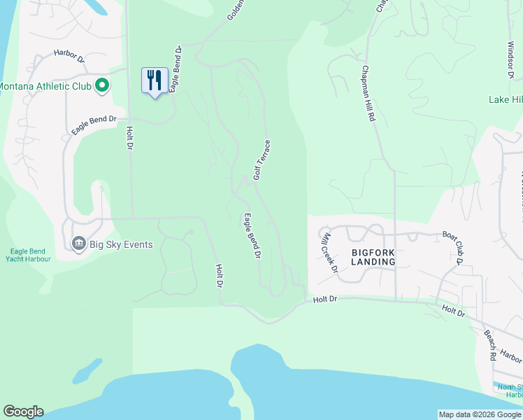 map of restaurants, bars, coffee shops, grocery stores, and more near 101 Eagle Bend Drive in Bigfork