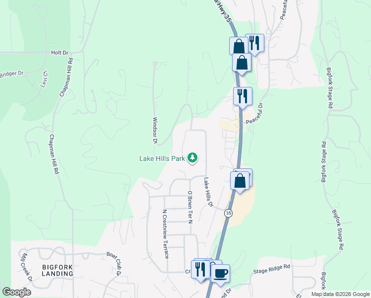map of restaurants, bars, coffee shops, grocery stores, and more near 395 Valley View Drive in Kalispell
