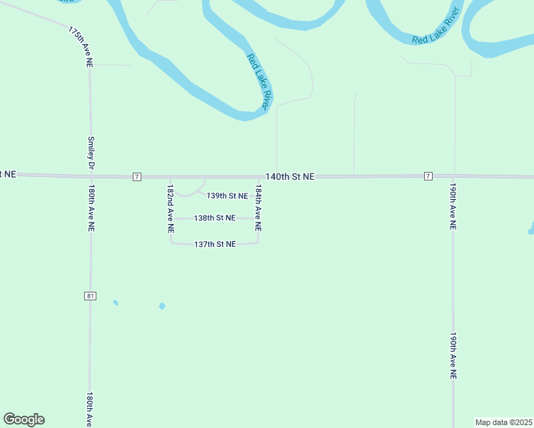 map of restaurants, bars, coffee shops, grocery stores, and more near 13824 184th Avenue Northeast in Thief River Falls
