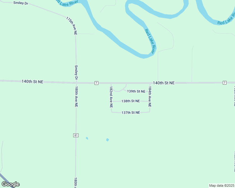 map of restaurants, bars, coffee shops, grocery stores, and more near 18247 139th Street Northeast in Thief River Falls