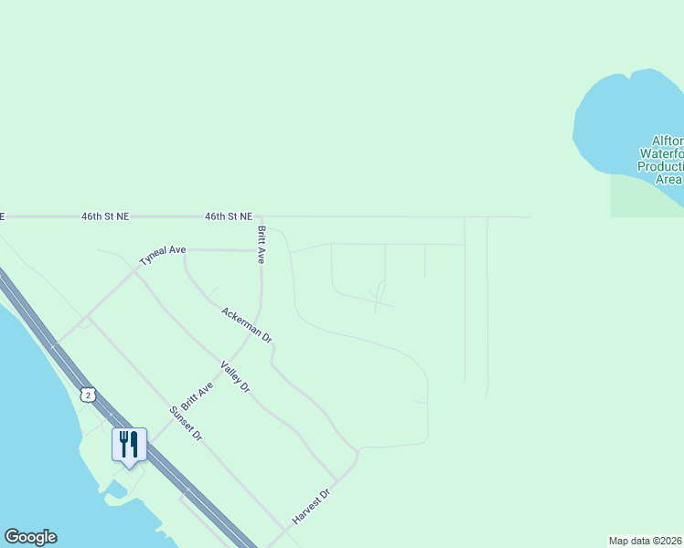 map of restaurants, bars, coffee shops, grocery stores, and more near 205 Jenner Trail in Devils Lake