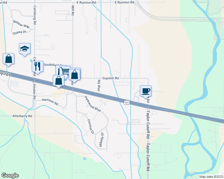 map of restaurants, bars, coffee shops, grocery stores, and more near 261831 U.S. 101 in Sequim