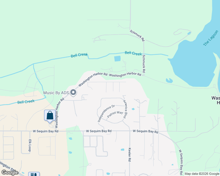 map of restaurants, bars, coffee shops, grocery stores, and more near 390 America Boulevard in Sequim