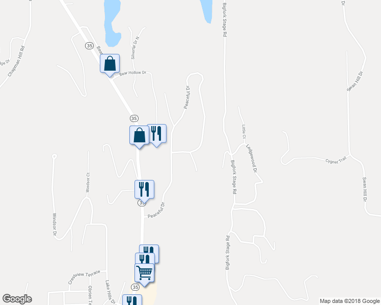 map of restaurants, bars, coffee shops, grocery stores, and more near 300 Peaceful Drive in Bigfork