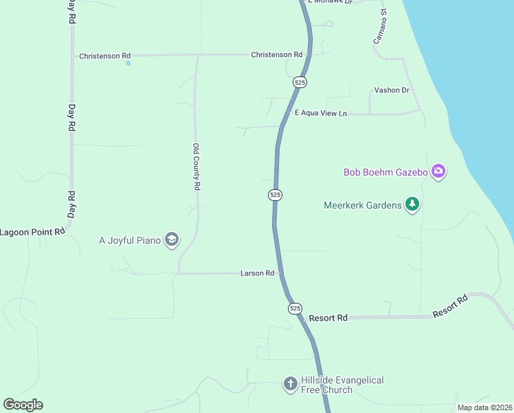 map of restaurants, bars, coffee shops, grocery stores, and more near 23923 Washington 525 in Greenbank