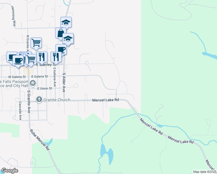 map of restaurants, bars, coffee shops, grocery stores, and more near 915 East Galena Street in Granite Falls