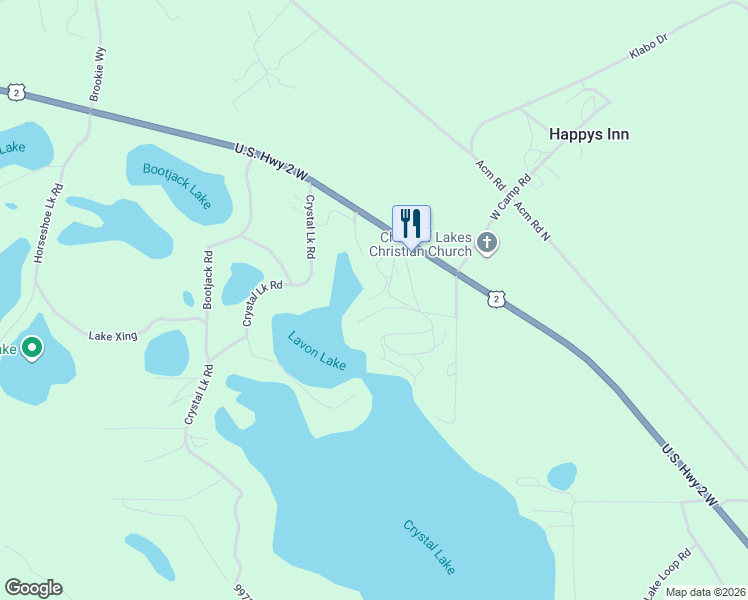 map of restaurants, bars, coffee shops, grocery stores, and more near Happy 'S Loop Road in Libby