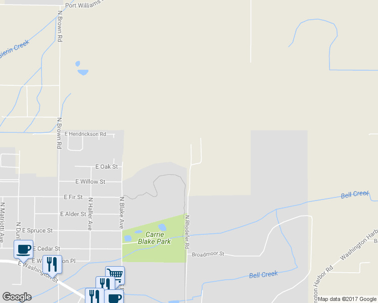 map of restaurants, bars, coffee shops, grocery stores, and more near 791 North Rhodefer Road in Sequim