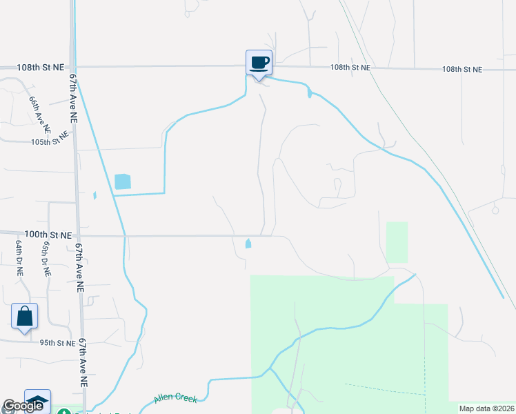 map of restaurants, bars, coffee shops, grocery stores, and more near 7515 100th Street Northeast in Marysville