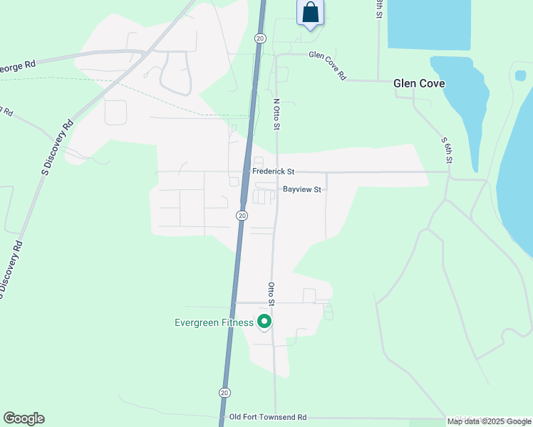 map of restaurants, bars, coffee shops, grocery stores, and more near 80 Otto Street in Port Townsend