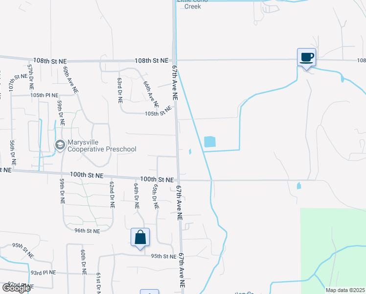 map of restaurants, bars, coffee shops, grocery stores, and more near 10159 67th Avenue Northeast in Marysville