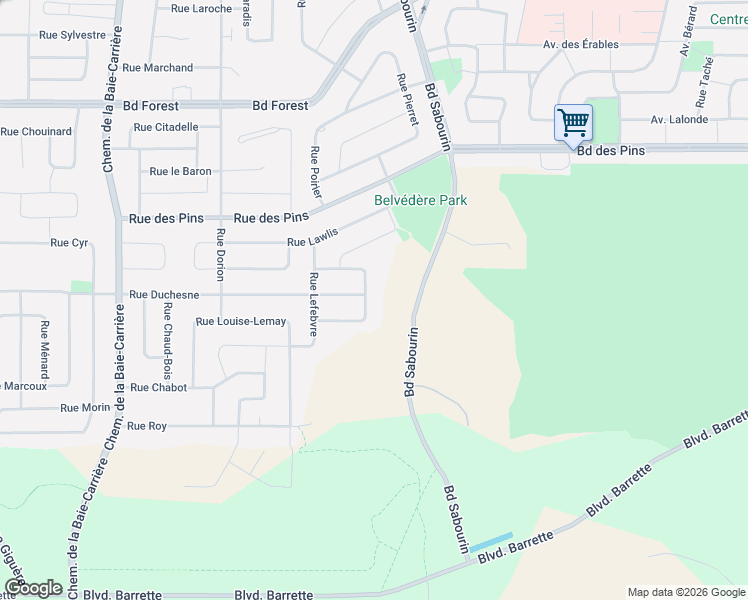 map of restaurants, bars, coffee shops, grocery stores, and more near 200 Rue Landry in Val-d'Or