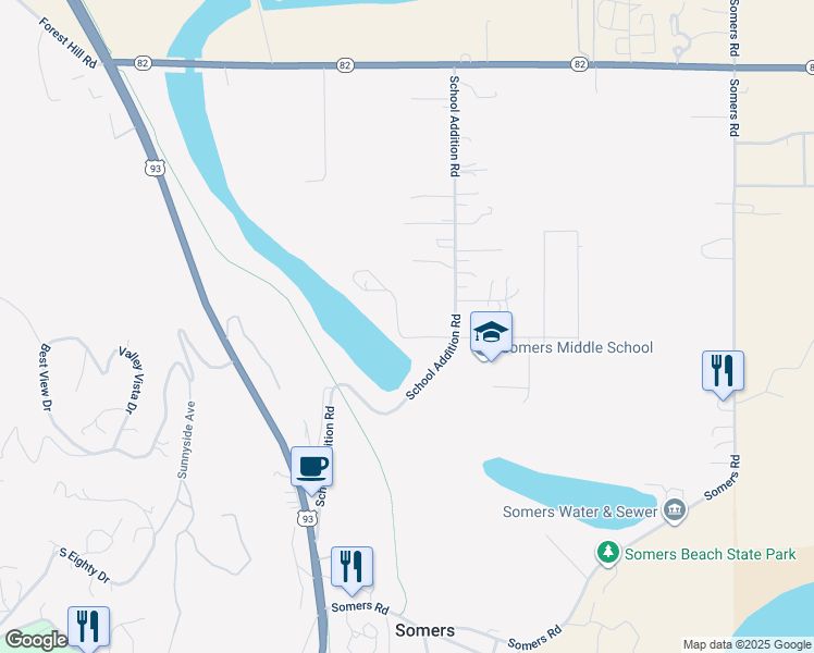 map of restaurants, bars, coffee shops, grocery stores, and more near 72 Walker Avenue in Somers