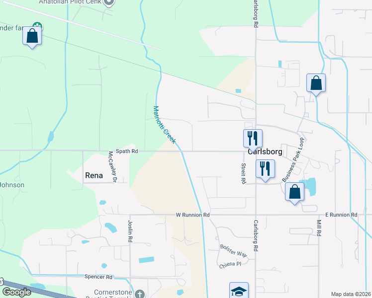 map of restaurants, bars, coffee shops, grocery stores, and more near Feres Blvd in Sequim