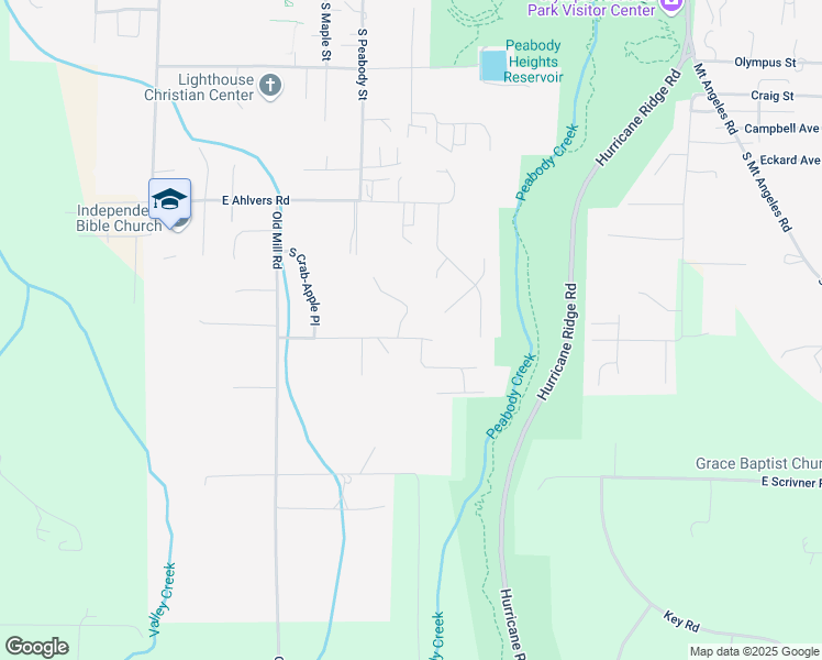 map of restaurants, bars, coffee shops, grocery stores, and more near 3808 Park Knoll Drive in Port Angeles