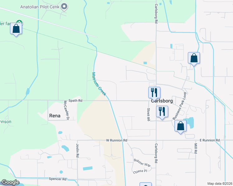map of restaurants, bars, coffee shops, grocery stores, and more near Feres Boulevard in Carlsborg