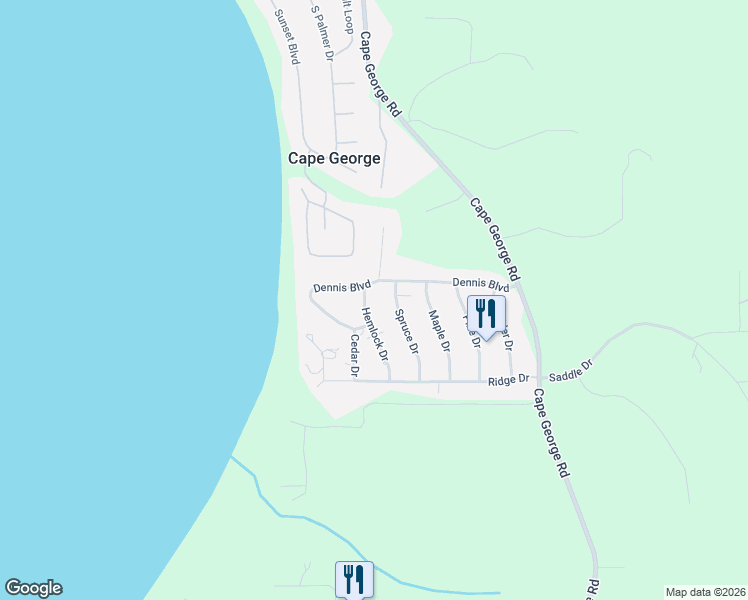 map of restaurants, bars, coffee shops, grocery stores, and more near 41 Hemlock Drive in Port Townsend