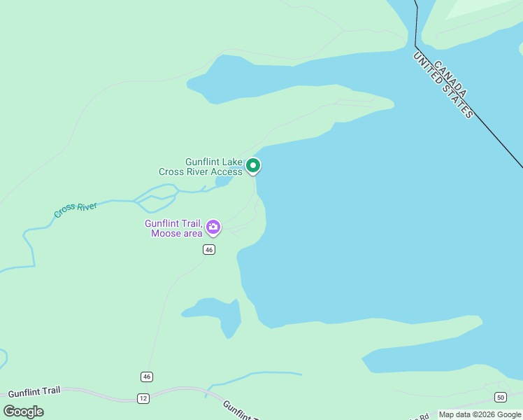 map of restaurants, bars, coffee shops, grocery stores, and more near 118 North Gunflint Lake in Grand Marais