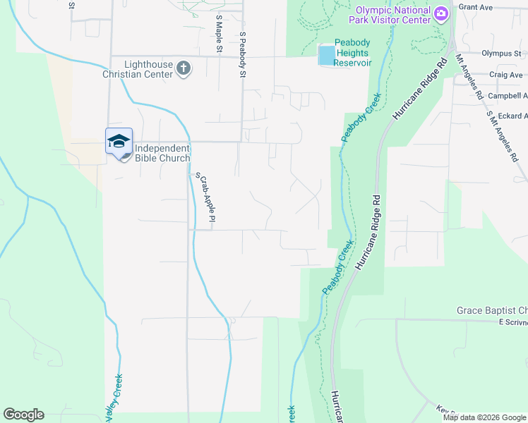 map of restaurants, bars, coffee shops, grocery stores, and more near 3808 Park Knoll Drive in Port Angeles