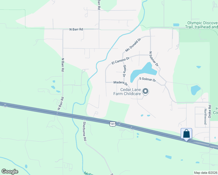 map of restaurants, bars, coffee shops, grocery stores, and more near 491 El Camino Drive in Sequim