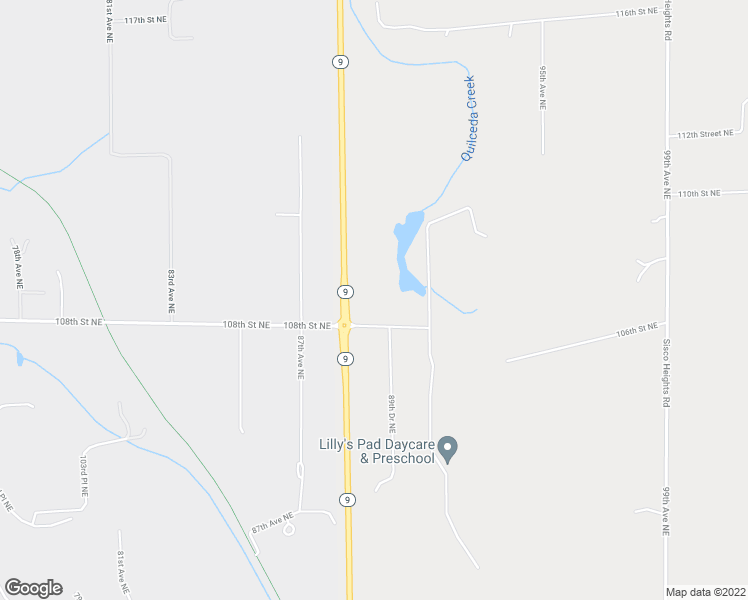 map of restaurants, bars, coffee shops, grocery stores, and more near 8927 108th Street Northeast in Arlington